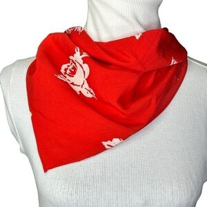 NEW UO Western Silky Mini Square Scarf Red Floral Country 19"